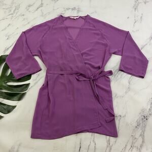 Victorias Secret Vintage y2k Sheer Robe Wrap One Size Purple Short Lingerie